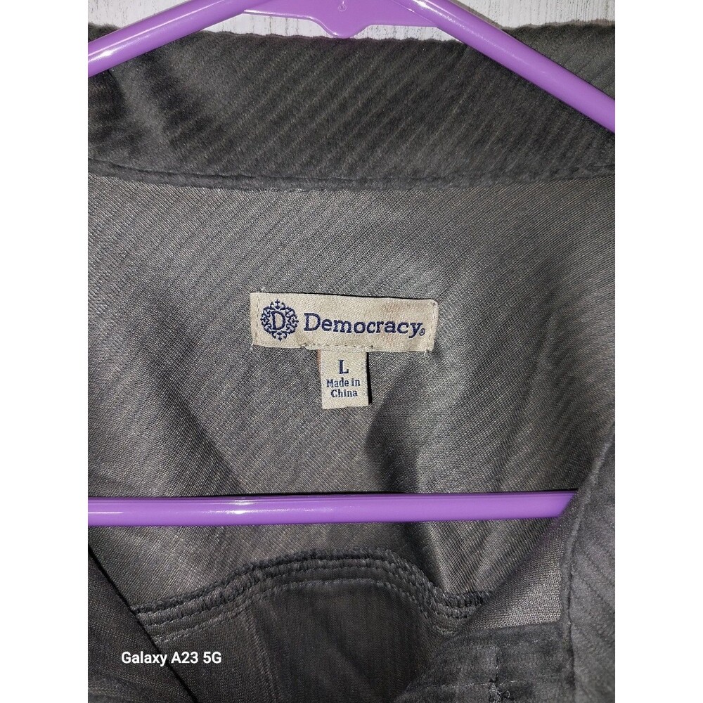 Democracy corduroy shirt jacket Green button front womens Large - Picture 4 of 7